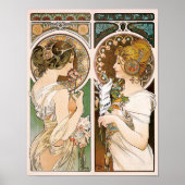 Primrosen und Feather, Mucha Poster (Vorne)