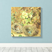Primrosen und Vogelnester Leinwanddruck (Insitu (Holzboden))