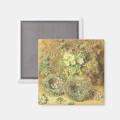 Primrosen und Vogelnester Magnet (Vorderseite/Rückseite)