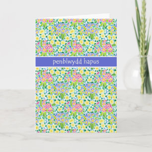 Primroses Birthday Card, walisischer Gruß Karte