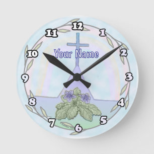 Primroses Christian Cross Uhr 