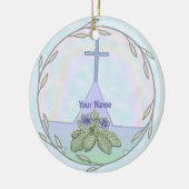 Primroses Christliche Kreuzverzierung Keramik Ornament (Links)