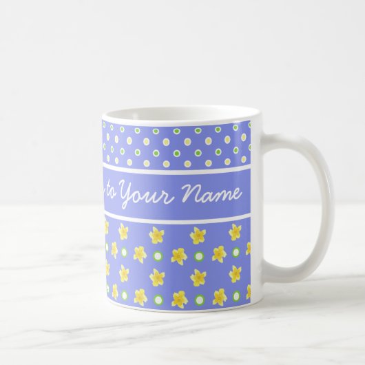 Primroses Coffee Tasse: Personalisieren: Blue Polk Kaffeetasse (Rechts)