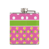 Primroses Hip Flask zur Personalisierung rosa Polk Flachmann (Rückseite)