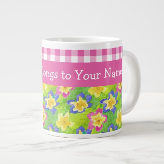 Primroses Jumbo Tasse zu personalisieren: Pink Gin (Vorderseite Rechts)