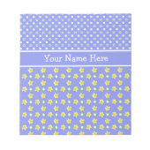 Primroses Notepad to Personalize: Blue Polka Dots Notizblock (Vorderseite)