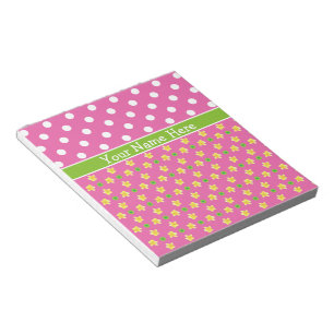 Primroses Notepad to Personalize: Pink Polka Dots Notizblock