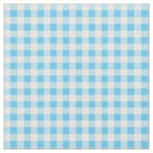 Primroses Sky Blue und White Karo Gingham Pattern Stoff (Nahaufnahme)