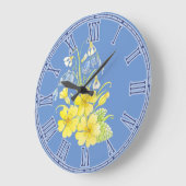 Primula, Bluebells, snowdrops BlumenWanduhr Große Wanduhr (Winkel)