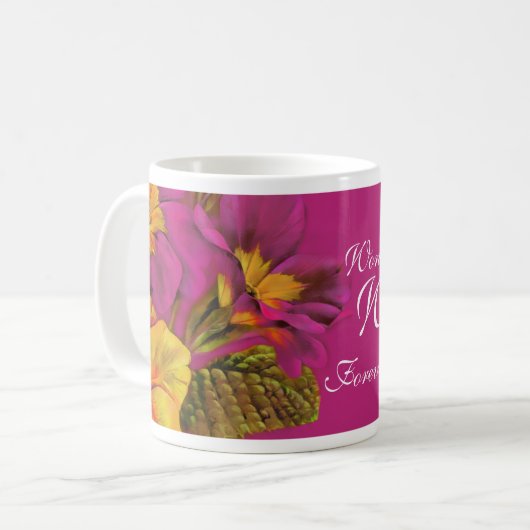 Primula Blumenkunst Wunderschöne Ehefrau mauve Tas Kaffeetasse (Vorderseite Links)