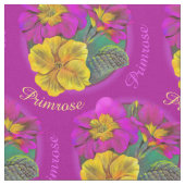 Primula-Frühling botanische Aquarellstoffe Stoff (Nahaufnahme)