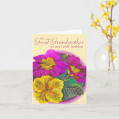Primula great Grandmother 95 yellow birthday card Karte (Gelbe Blume)