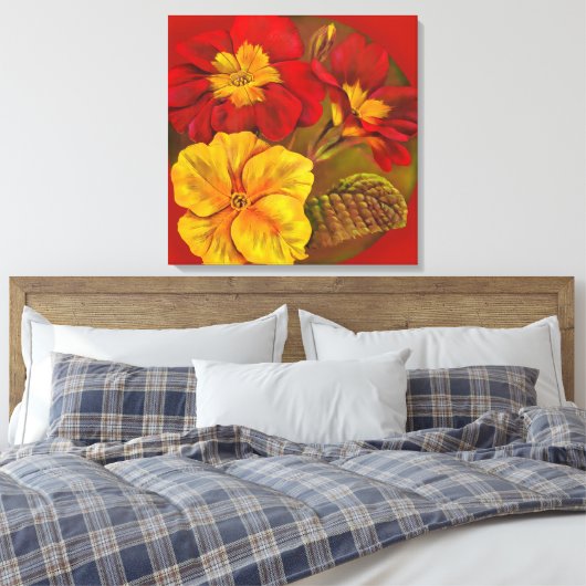 Primula Leinwand Rot Kunstschrift (Insitu (Schlafzimmer))