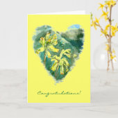 Primula veris Green Heart Gratululationskarte Karte (Gelbe Blume)