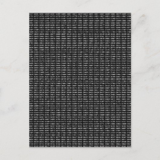 Primzahlen Postkarte (Vorderseite)