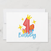 Prince 1. Geburtstag Party Foto Einladung (Rückseite)