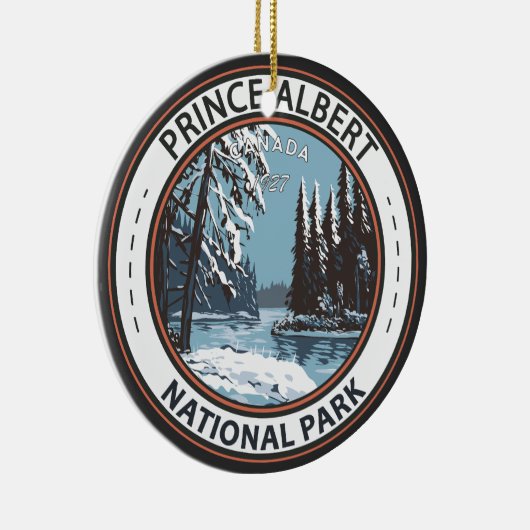 Prince Albert National Park Canada Winter Abzeiche Keramik Ornament (Rechts)