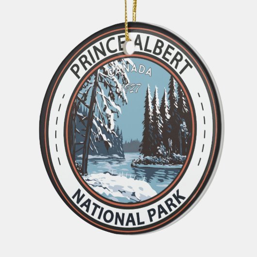 Prince Albert National Park Canada Winter Abzeiche Keramik Ornament (Links)