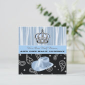 Prince and Cowboy Baby Shower Einladung (Stehend Vorderseite)