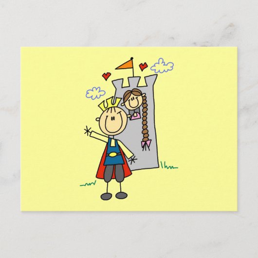 Prince and Girl in Tower Tshirts und Geschenke Postkarte (Vorderseite)