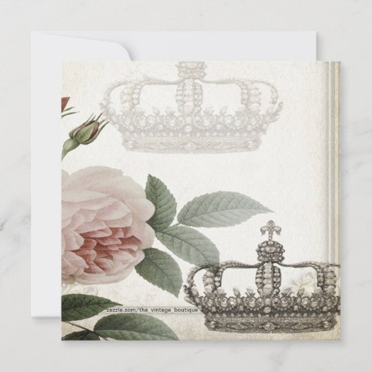 Prince and Princess Twin Baby Shower Einladung (Rückseite)