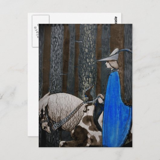 Prince and Tomte (Gnome) in the Forest Postkarte (Vorne/Hinten)