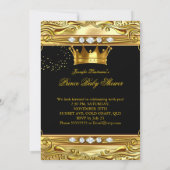 Prince Baby Dusche Black Gold Sprinkle Ethnic Einladung (Rückseite)