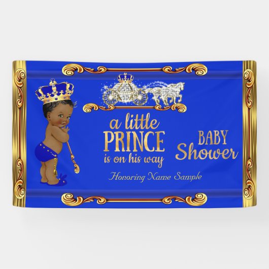 Prince Baby Duwer Blue Gold Carriage Ethnic Banner (Horizontal)