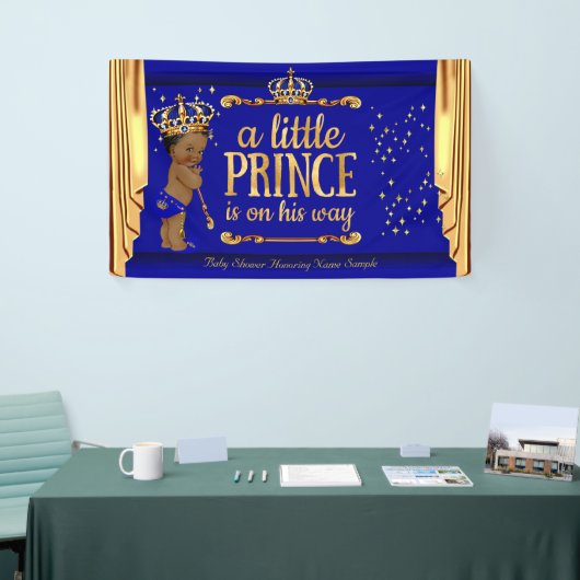Prince Baby Duwer Blue Gold Drapes Ethnic Banner (Messeveranstaltung)