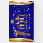 Prince Baby Duwer Blue Gold Drapes Ethnic Banner (Vertikal)