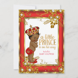 Prince Baby Duwer Red Gold White Ethnic Einladung