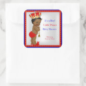 Prince Baby Duwer Red White Blue Boy Ethnic Quadratischer Aufkleber (Tasche)