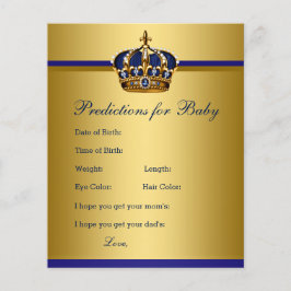 Prince Baby Shower Advisor Prediction Game Cards Flyer