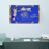 Prince Baby Shower Blue Gold Carriage Brünett Boy Banner (Messeveranstaltung)
