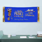 Prince Baby Shower Blue Gold Carriage Ethnic 2 Banner (Messe)