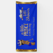 Prince Baby Shower Blue Gold Carriage Ethnic 2 Banner (Vertikal)