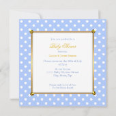 Prince Baby Shower Boy Blue Polka Dot Ethnic Einladung (Rückseite)