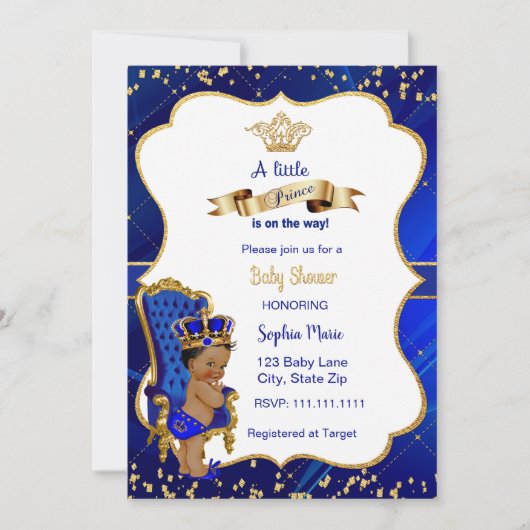 Prince Baby Shower Einladung Baby Boy Dusche (Vorderseite)