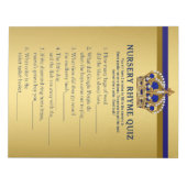 Prince Baby Shower Games Prince Kinderzimmer Rhyme Notizblock (Vorderseite)