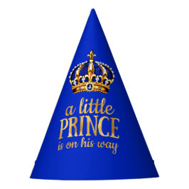 Prince Baby Shower Gold Crown Royal Blue Party Partyhütchen