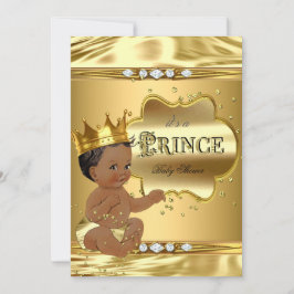 Prince Baby Shower Gold Foil Ethnic Baby Boy Einladung