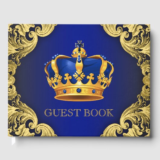 Prince Baby Shower Guest Book Gästebuch (Vorderseite)