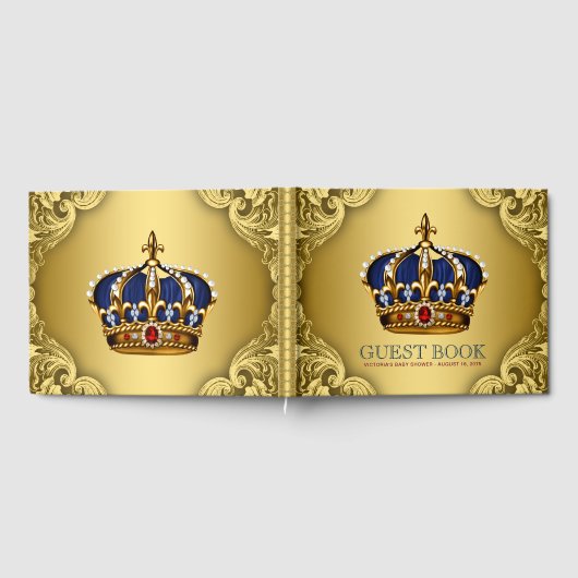 Prince Baby Shower Guest Book Gästebuch (Voll)