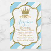Prince Baby Shower Mini Weinflaschen Etiketten (Einzelnes Label)