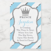 Prince Baby Shower Mini Weinflaschen Etiketten (Einzelnes Label)