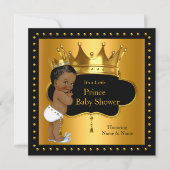 Prince Baby Shower Niedlich Boy Crown Ethnic Einladung (Vorderseite)