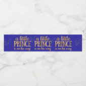 Prince Baby Shower Royal Blue Gold Foil Boy Wasserflaschenetikett (Einzelnes Label)