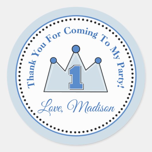 Prince Birthday Party favorit Tag Sticker (Vorderseite)