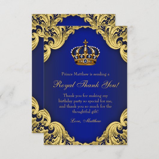 Prince Birthday Party Vielen Dank Karten (Vorne/Hinten)