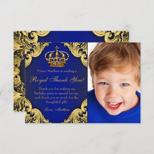 Prince Birthday Party Vielen Dank Karten (Vorne/Hinten)